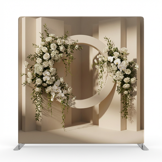 Primrose Ivory double-sided pillowcover backdrop by True Backdrops, showing soft ivory fabric with subtle texture and double-sided design.