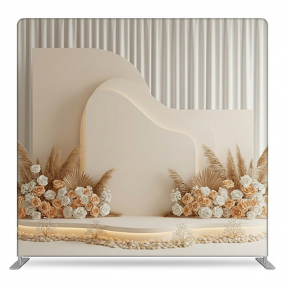 Double-sided velvet pillowcover backdrop by True Backdrops with soft desert tones and textured fabric on each side.