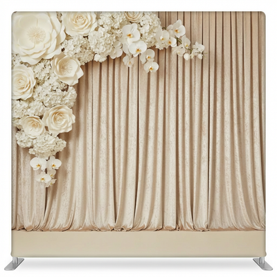 Champagne Sahara double-sided pillowcover backdrop by True Backdrops, showing a luxurious fabric with soft champagne tones and textured surface.