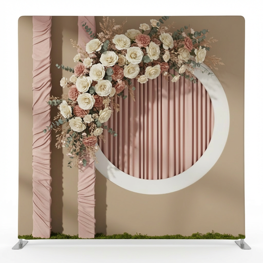 Primrose Sanctuary Pillowcover Backdrop by True Backdrops showing a soft, floral-themed fabric pillowcover with pastel colors.