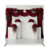 Crimson heirloom pillowcover backdrop with textured fabric, designed for photography and decorative displays.