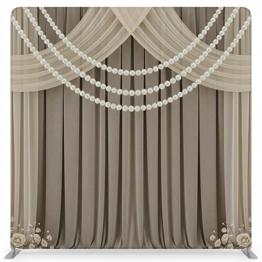 Heirloom Pearl Glow Pillowcover Backdrop by True Backdrops, featuring soft pearl-toned fabric with a subtle textured pattern.