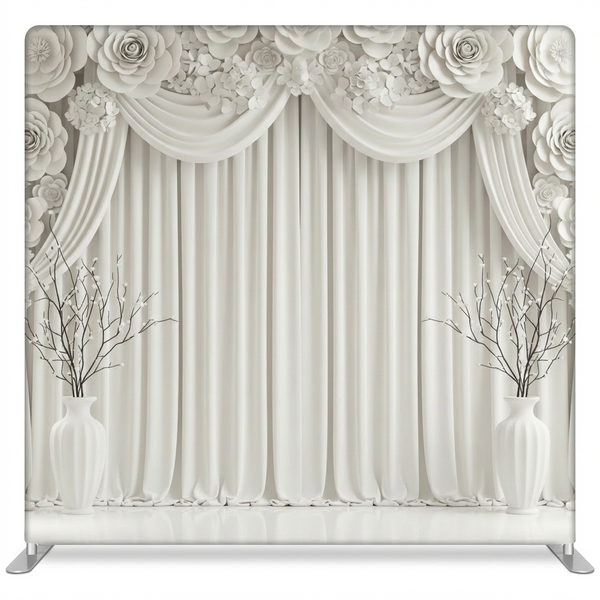 Alabaster Reverie Pillowcover Backdrop by True Backdrops, featuring a soft, neutral-colored pillowcover with a textured fabric design.