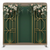 Emerald Gatsby Gate Pillowcover Backdrop by True Backdrops, featuring vibrant green fabric with elegant decorative pattern.