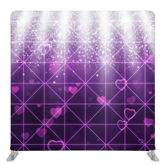 Amethyst Starlight Heart Pillowcover Backdrop by True Backdrops, featuring a soft purple fabric with a starry heart pattern.