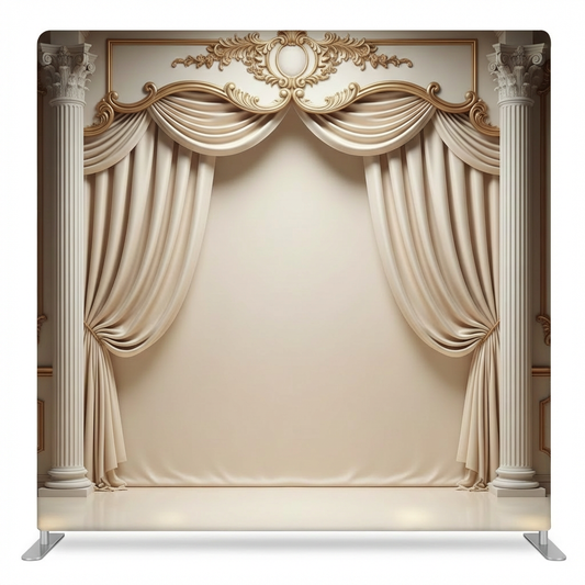 Gilded Opulence Pillowcover Backdrop by True Backdrops, featuring luxurious gold fabric and elegant design for photography or decor.