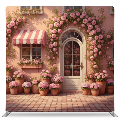 True Backdrops Primrose Boutique Pillowcover Backdrop with soft fabric and floral design for decorative home use.