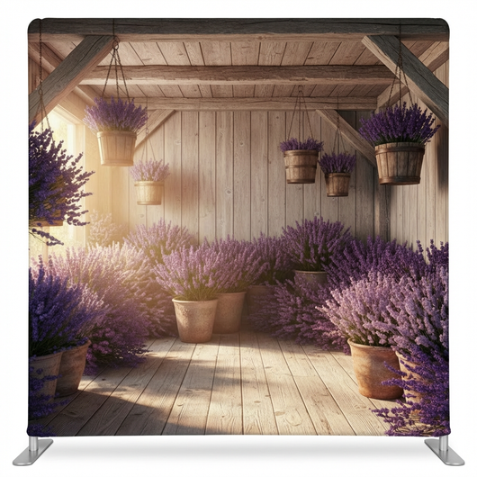 Provence summer cottage pillowcover backdrop by True Backdrops featuring a scenic floral design for home decor or photography.