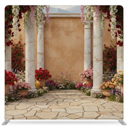 Mediterranean Terrace Pillowcover Backdrop
