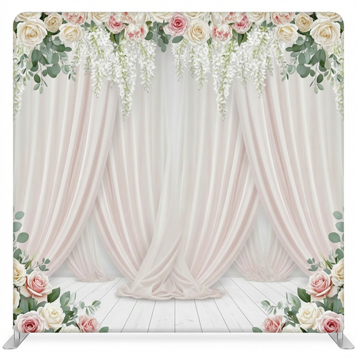 Porcelain Rose Garden pillowcover backdrop by True Backdrops, featuring a floral design ideal for photography or decor backgrounds.