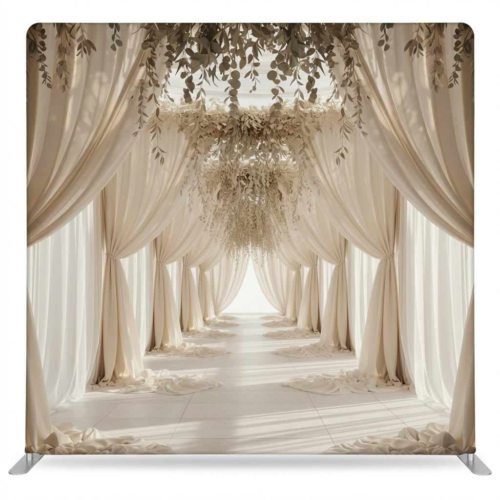 Alabaster Sanctuary pillowcover backdrop by True Backdrops, soft white fabric with elegant, smooth texture for photography settings.