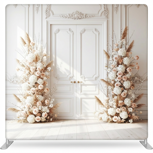Gilded Pampas double-sided pillowcover backdrop by True Backdrops, featuring elegant pampas grass design on both sides.