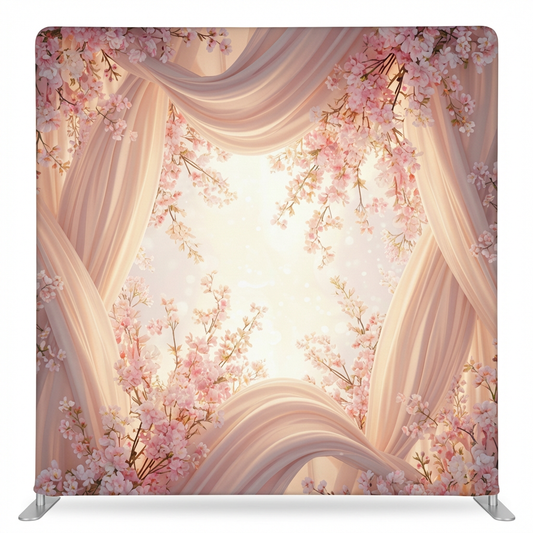 Ethereal Blossom silk pillowcover backdrop from True Backdrops, showcasing soft pastel floral design and smooth silk texture.