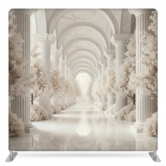 Alabaster Sanctuary Pillowcover Backdrop by True Backdrops, showcasing a soft, neutral fabric pillowcover for home decor or photography.