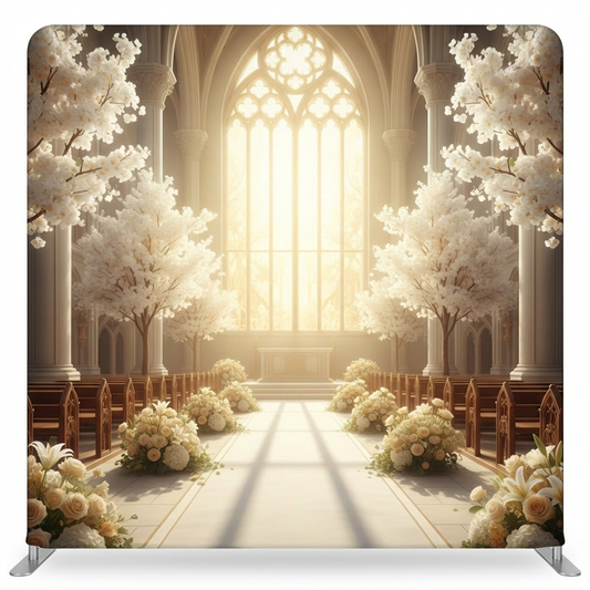 Sacred Light Blossom Pillowcover Backdrop by True Backdrops featuring a soft floral design on fabric pillowcover backdrop