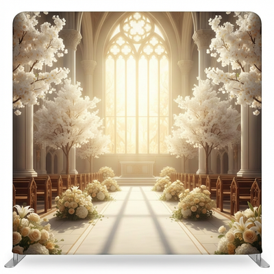 Sacred Light Blossom Pillowcover Backdrop by True Backdrops featuring a soft floral design on fabric pillowcover backdrop