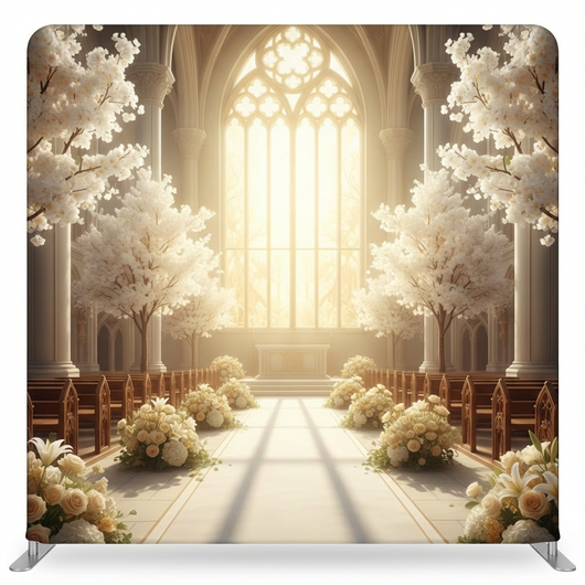 Sacred Light Blossom Pillowcover Backdrop by True Backdrops featuring a soft floral design on fabric pillowcover backdrop