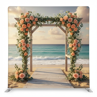 Seaside Promise Pillowcover Backdrop with ocean wave design, perfect for photography or home decor, by True Backdrops.