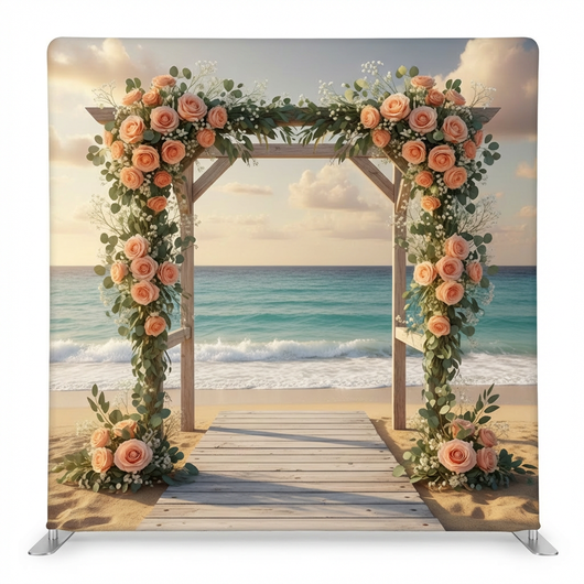 Seaside Promise Pillowcover Backdrop with ocean wave design, perfect for photography or home decor, by True Backdrops.