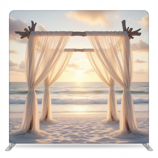 Serene Shoreline Sunset Pillowcover Backdrop