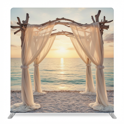 Ethereal Shoreline Sunset Pillowcover Backdrop