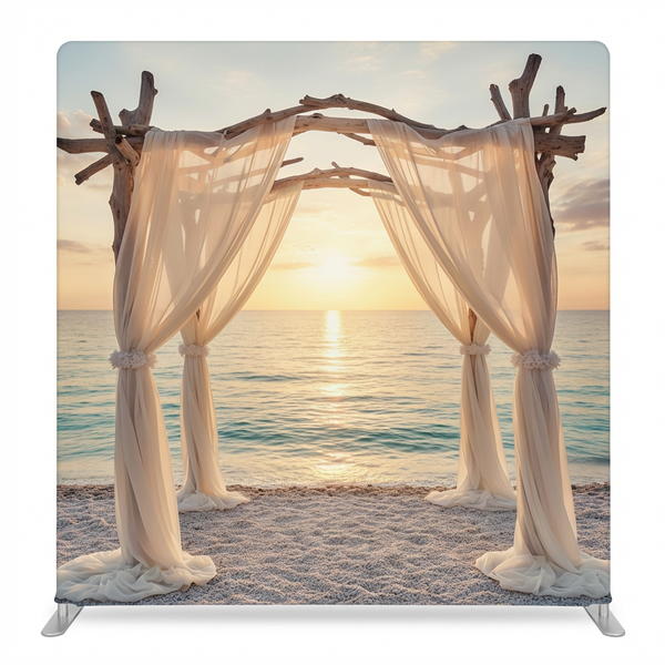 Ethereal Shoreline Sunset Pillowcover Backdrop