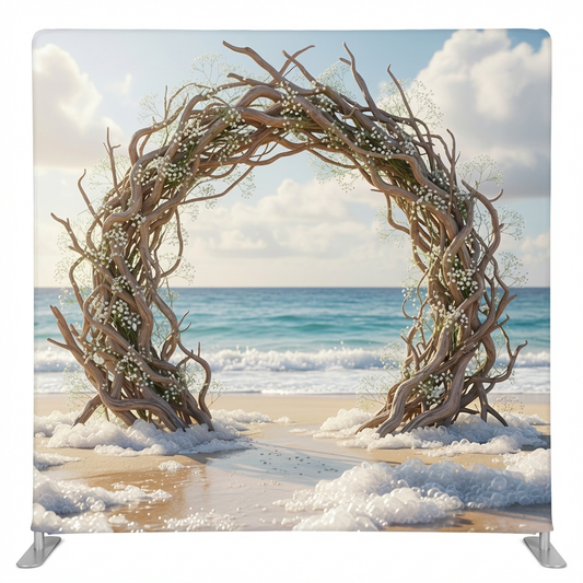 Shoreline Driftwood Arch Pillowcover Backdrop