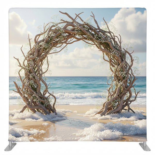 Shoreline Driftwood Arch Pillowcover Backdrop