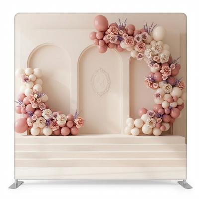 Petals Bohemian double-sided pillowcover backdrop by True Backdrops featuring vibrant floral patterns and textured fabric.