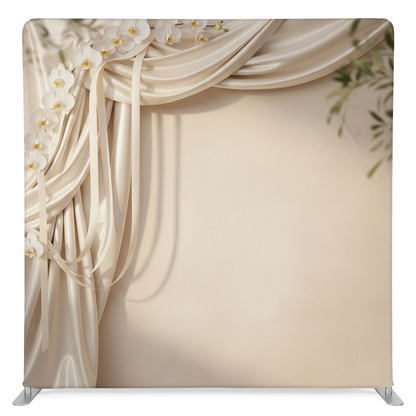 Ivory silk double-sided pillowcover backdrop by True Backdrops, smooth silk fabric with elegant double-sided design for photography or decor.