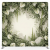 Botanical Sanctuary Pillowcover Backdrop by True Backdrops featuring lush green and floral design, ideal for photography backgrounds.