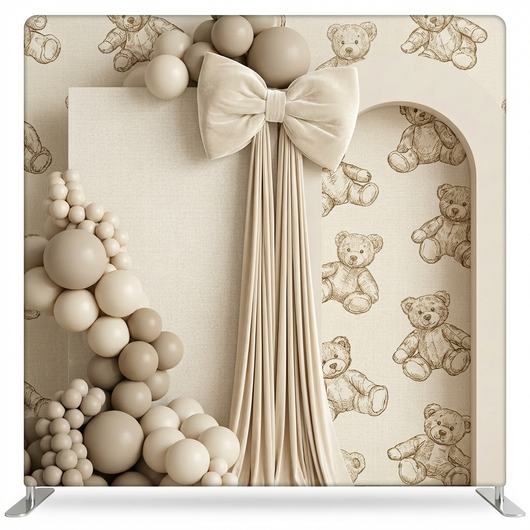 Velvet Teddy Dreams Pillowcover Backdrop by True Backdrops, featuring soft velvet fabric with a warm, dreamy teddy bear design.