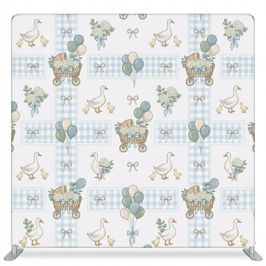 Meadow Lullaby Pillowcover Backdrop by True Backdrops, featuring soft pastel colors and floral design for decorative photography.
