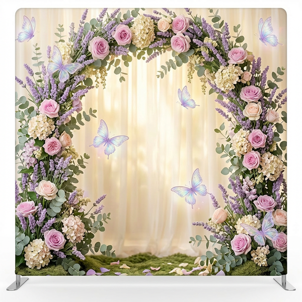 Lavender gossamer dream pillowcover backdrop by True Backdrops, featuring soft, flowing lavender fabric with delicate texture.