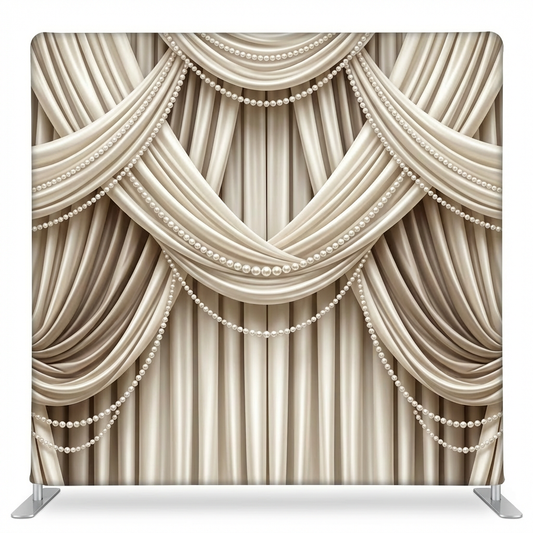 Silk pillowcover backdrop featuring Pearl River design by True Backdrops, with a smooth, elegant silk fabric and intricate pattern.
