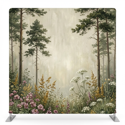 Nordic Meadow Dawn pillowcover backdrop by True Backdrops, featuring a soft, natural meadow scene with pastel tones.