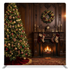 Heritage Christmas hearth pillowcover backdrop featuring festive holiday design on a cozy pillowcover by True Backdrops