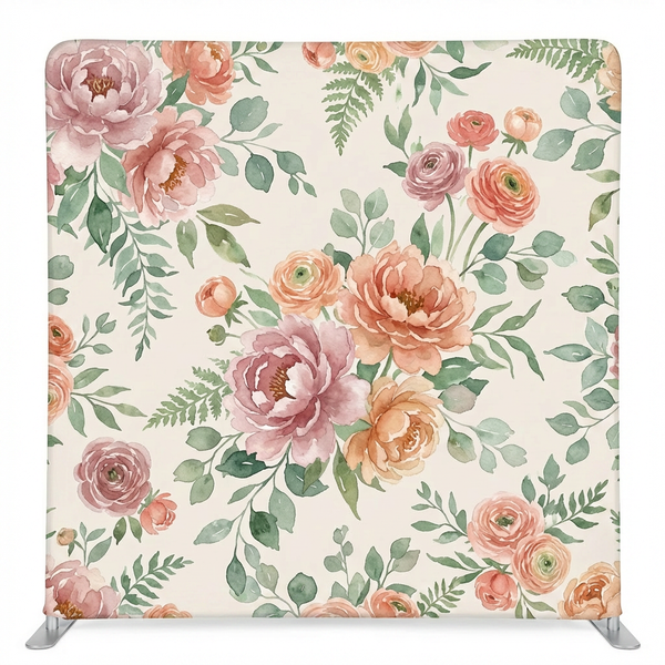 True Backdrops April Enchantment Pillowcover Backdrop with floral design and soft pastel colors, perfect for decorative pillow covers.