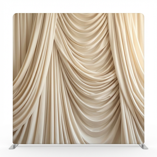 Ivory cascade pillowcover backdrop with soft fabric and elegant drape, designed for photography and decorative settings by True Backdrops.