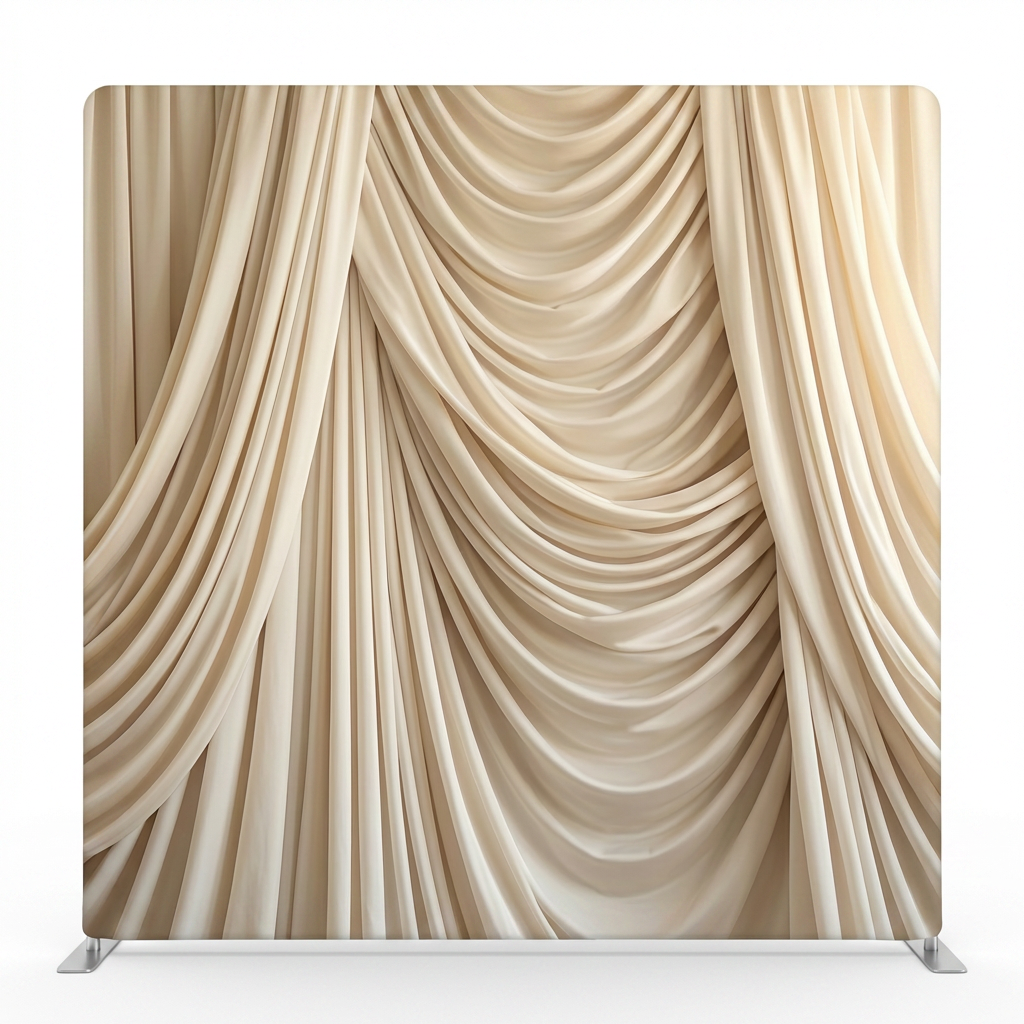 Ivory Serenade Double-Sided Pillowcover Backdrop by True Backdrops, featuring elegant fabric with detailed pattern on both sides.