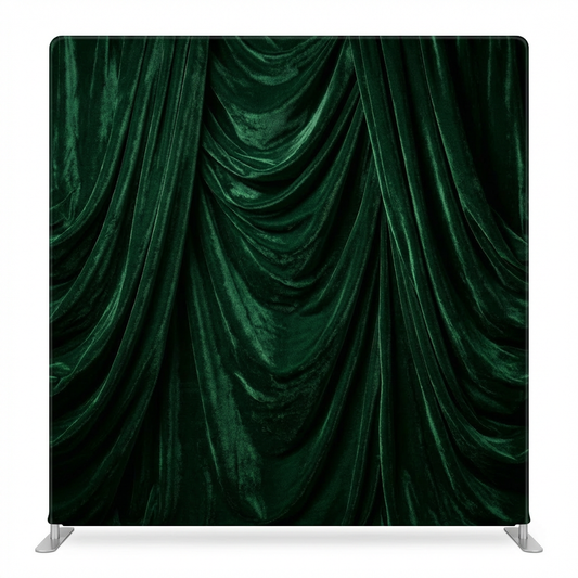 Emerald Manor velvet pillowcover backdrop by True Backdrops, featuring a plush green velvet fabric with elegant pillow design.