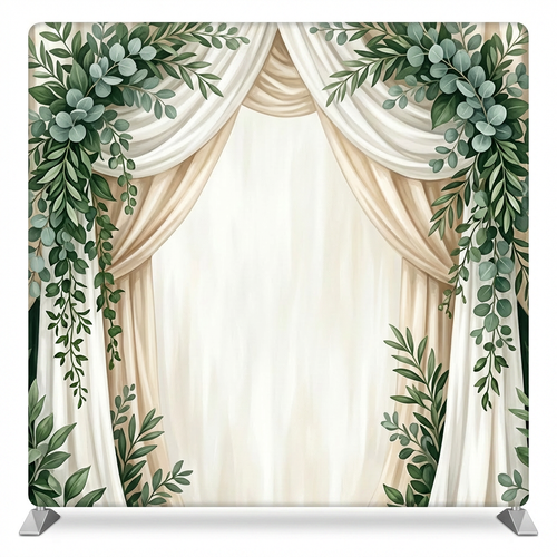 Eucalyptus Sanctum Pillowcover Backdrop by True Backdrops, featuring a soft, leafy botanical design on fabric pillowcover backdrop.