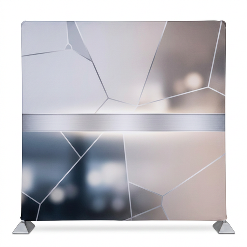 Silver Prism Echo pillowcover backdrop by True Backdrops showing a shimmering silver geometric pattern on fabric.