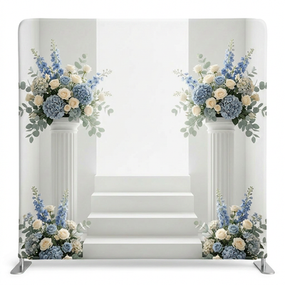 Ethereal-themed Pillowcover Backdrop by True Backdrops featuring a soft, celestial design with a stairway motif in pastel tones.