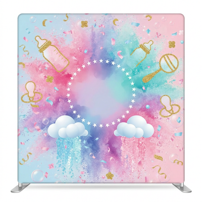 True Backdrops Stardust Nursery Reverie Pillowcover Backdrop with dreamy star pattern and soft fabric design.