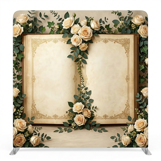 Romance-themed paperback pillowcover backdrop by True Backdrops, featuring a cozy, printed design for photography or decor.