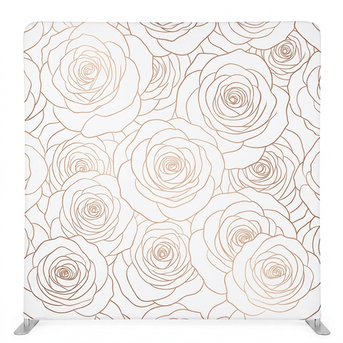 Gilded Rose Garden pillowcover backdrop featuring a floral design with roses, ideal for photography or decorative displays.