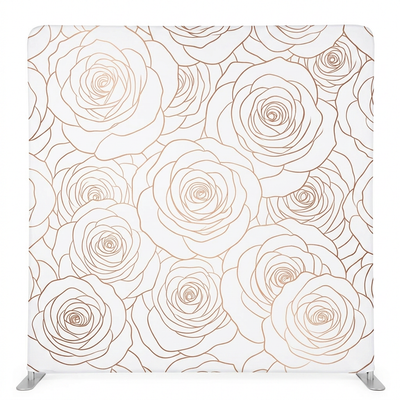 Gilded Rose Garden pillowcover backdrop featuring a floral design with roses, ideal for photography or decorative displays.