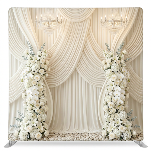 Alabaster Grace Pillowcover Backdrop by True Backdrops, featuring a soft, elegant fabric pillowcover backdrop with a subtle design.