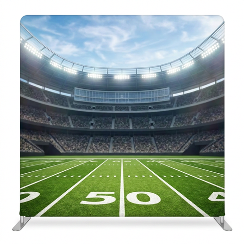 True Backdrops Sunday Glory Pillowcover Backdrop with framed floral design on fabric for home decor or photography backgrounds.